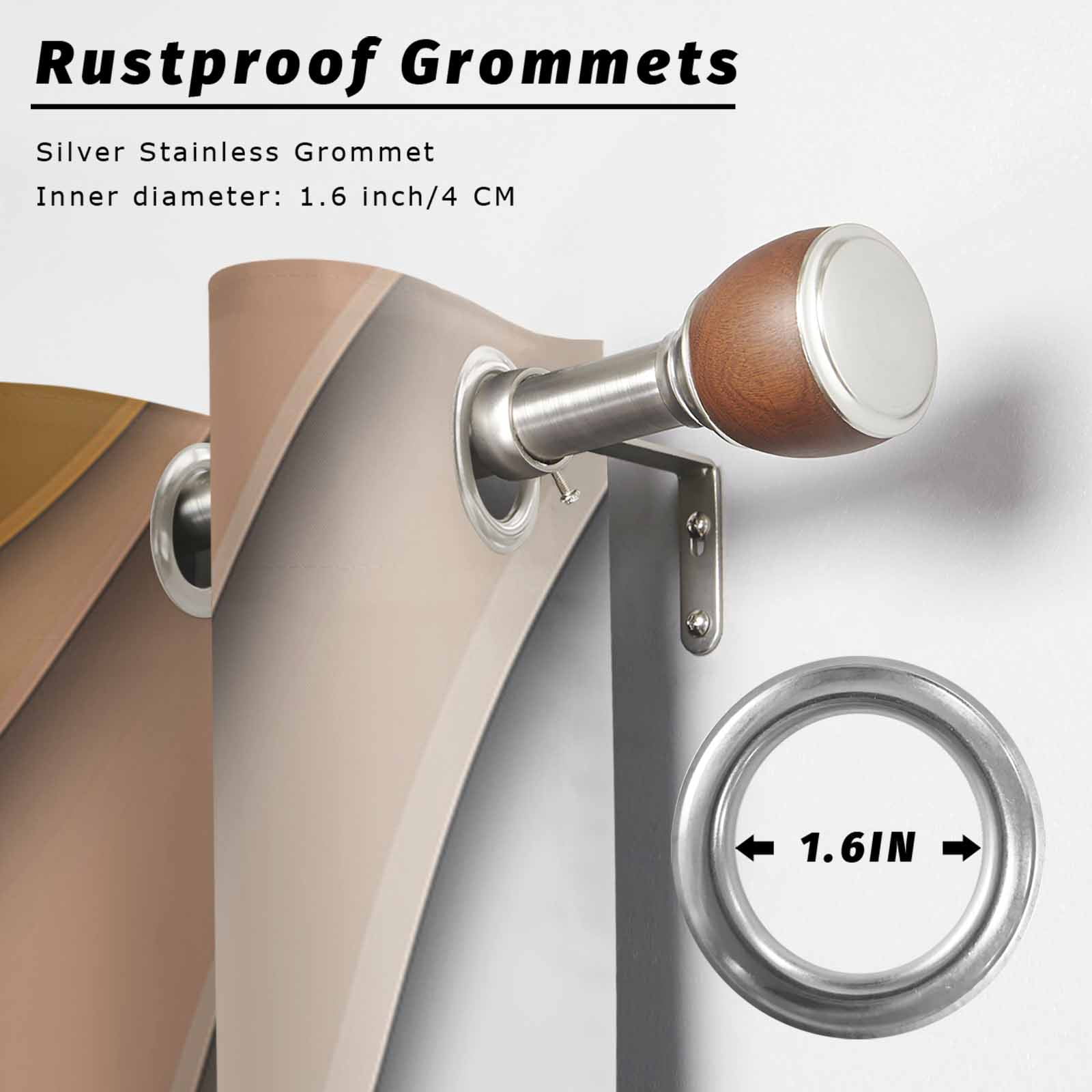 Outdoor Curtains for Patio Waterproof, Brown Ombre Windproof Pravicy Outside Porch Blackout Curtain, Modern Geometric Abstract Aesthetic Cream Sun Blocking Grommets Curtains for Cabana 54"x108"