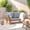 Gray, variant on Homall Outdoor Sofa Patio Acacia Wood Daybed with Adjustable Armrests, White