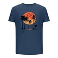 thumbnail image 4 of Kalauyu Men's Casual Letter Graphic Print Palm Tree Tee Tops Summer Short Sleeve Round Neck T-Shirt, 4 of 4