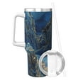 thumbnail image 2 of Sikiie Golden Blue Mountains Insulated Stainless Water Bottle Lid Travel Mug Cup Insulated Tumblers Cup 40oz Ice Bully With Handle, 2 of 8