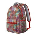thumbnail image 2 of Vintage Rustic Style School Backpack with Floral Tribal Patterns, Scratch-Resistant and Wear-Resistant Oxford Cloth, Adjustable Straps for Comfortable Fit and Large Capacity, 2 of 6