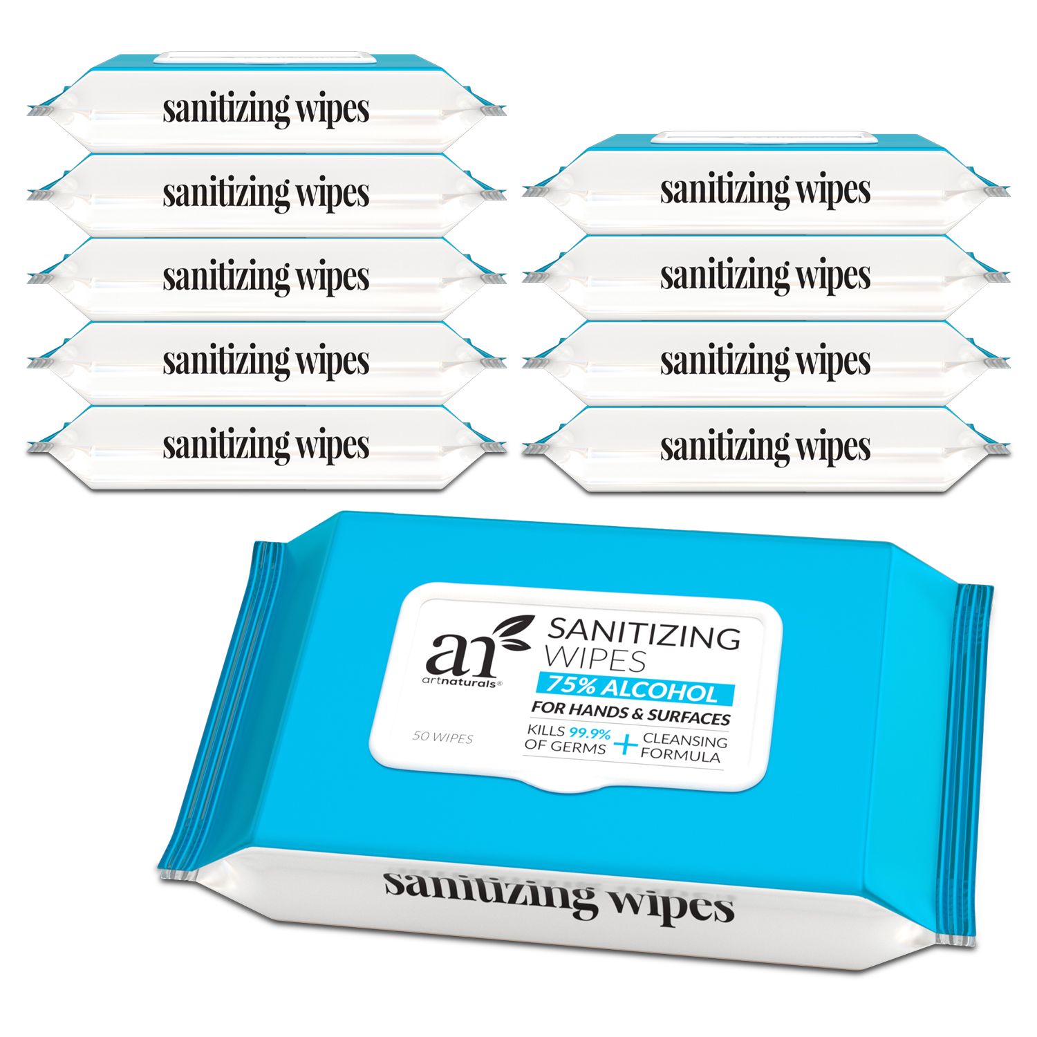 Artnaturals Hand Sanitizing Wipes Portable Hand Sanitizer Wipes Unscented Keep Hands Hygienic 10 Pack X 50pcs Walmart Com Walmart Com