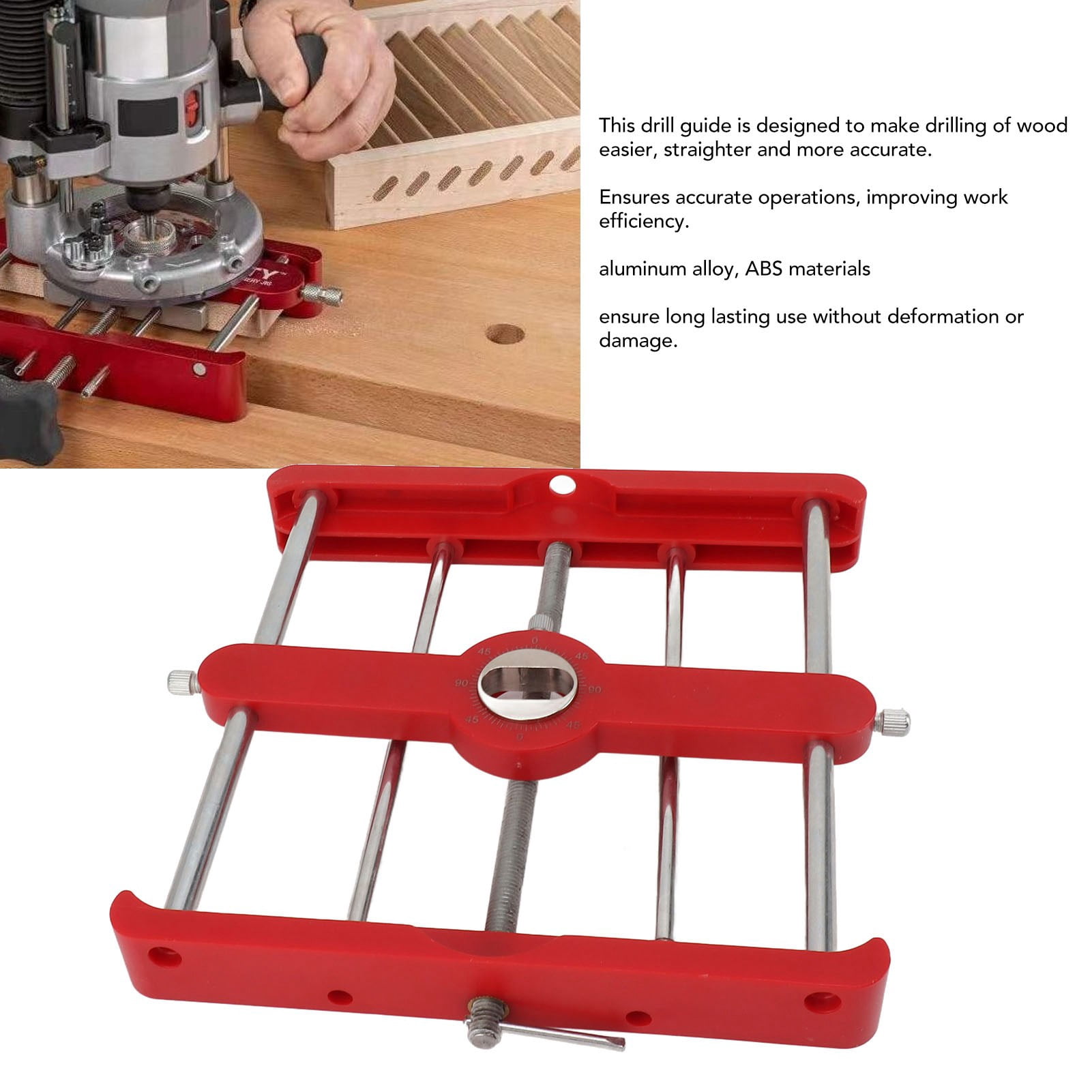 Riousery Accurate Woodworking Drill Locator Tool, Portable Drilling Positioner and Punch Guide for DIY Carpentry, Aluminum Alloy Hole Jigs (8.27 in / 21.00 cm)