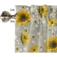 thumbnail image 5 of 3 Piece Sunflower Bee Kitchen Curtains, Tier and Valance Rod Pocket Window Curtains Set Yellow Khaki Cafe Curtains for Kitchen Valances Window Treatment 54X18in+27x24in×2, 5 of 5