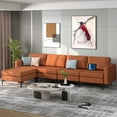 thumbnail image 3 of Costway Modular L-shaped Sectional Sofa w/ Reversible Chaise & 2 USB Ports Orange, 3 of 10
