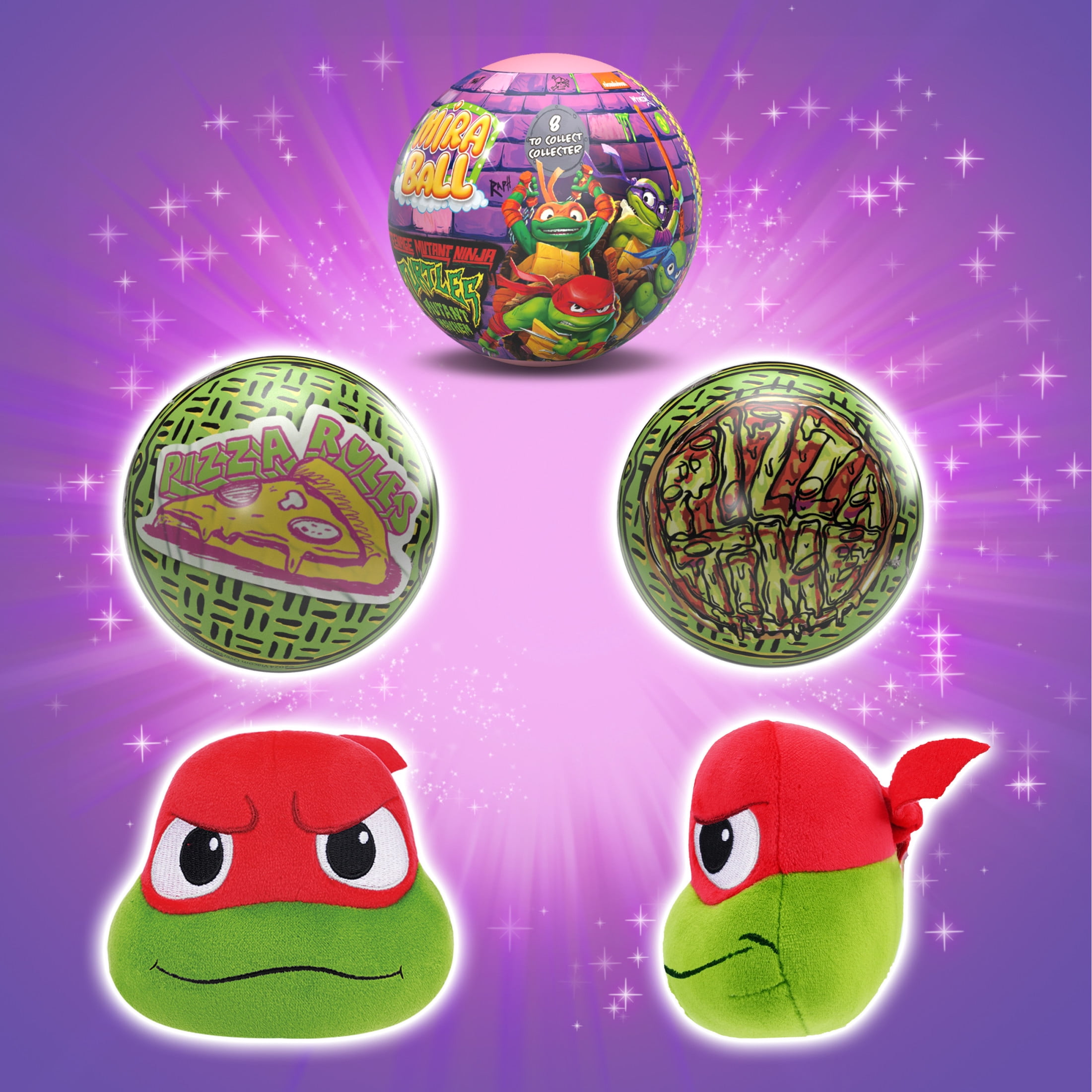 Teenage Mutant Ninja Turtles MiraBall, Blind Box Surprise Plushies -  Mystery Action Figures Toy, Cute Stuffed Animal - Great for Gifts & Party Favors, Aged 3+ (4-Pack)
