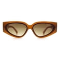 thumbnail image 3 of Womens Diva Narrow Triangular Thick Temple Plastic Fashion Sunglasses All Brown, 3 of 8
