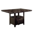 thumbnail image 4 of Benjara Faux Marble Top Counter Height Table With Bottom Compartment- Brown, 4 of 8