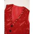 thumbnail image 6 of CHICTRY Kids Boys Girls Jazz Hip-Hop Dance Tops Performance Costume Sparkling Shiny Sequins Waistcoat Vest, 6 of 7