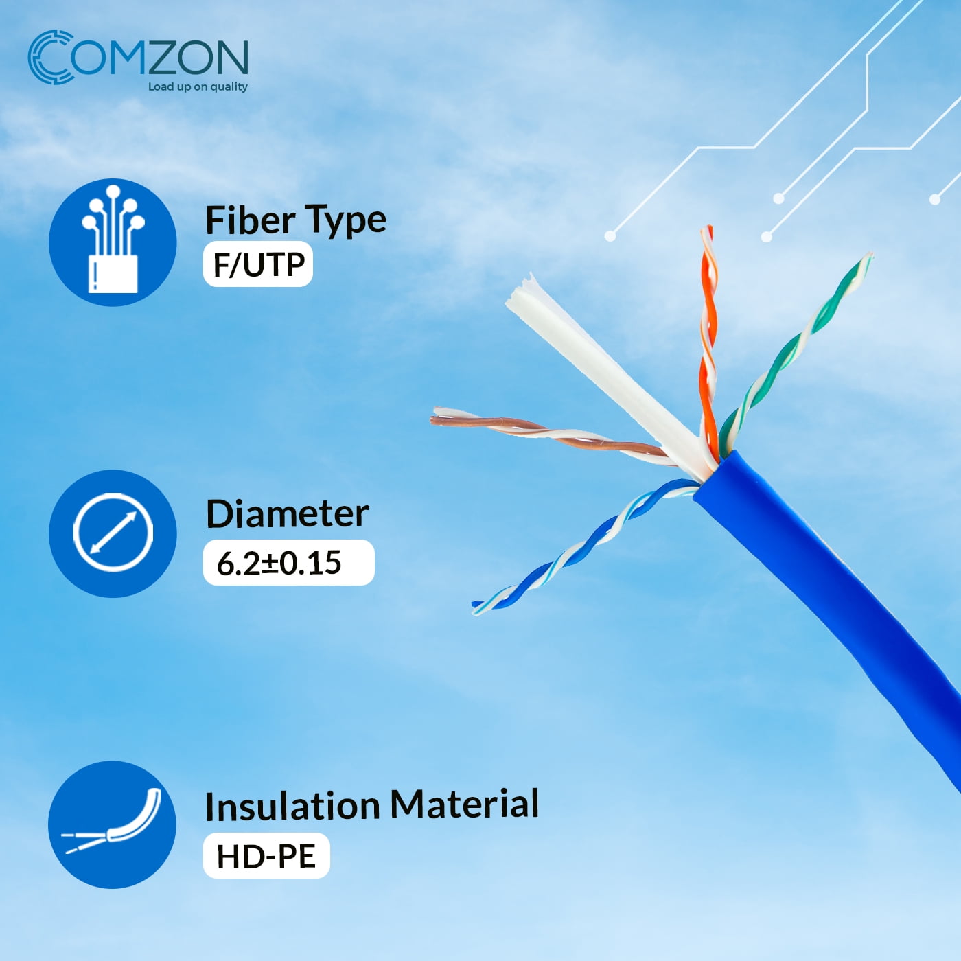 Shielded Cat6a Blue Copper Ethernet Cable, 10 Gigabit Stranded, F/UTP, POE Compliant, 500Mhz, 26 AWG, Spool, 1000 foot