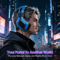 thumbnail image 3 of Gaming Headset for PC, PS4, PS5, Xbox Headset with 7.1 Surround Sound Gaming Headphones with Noise Canceling Mic, 40mm Drivers Over Ear Headphones for Nintendo, Xbox Series X/S, Laptop, Mobile Blue, 3 of 8