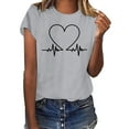 thumbnail image 2 of IROINNID Womens Casual Work Tops Short Sleeve Round Neck Funny Printed T-Shirt Tops, 2 of 6