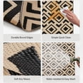 thumbnail image 5 of PASAMIC 9x12 ft Outdoor Rug Waterproof, Reversible Plastic Straw Patio Mat for RV, Deck, Balcony, Backyard, Brown/Black Checkered, 5 of 7