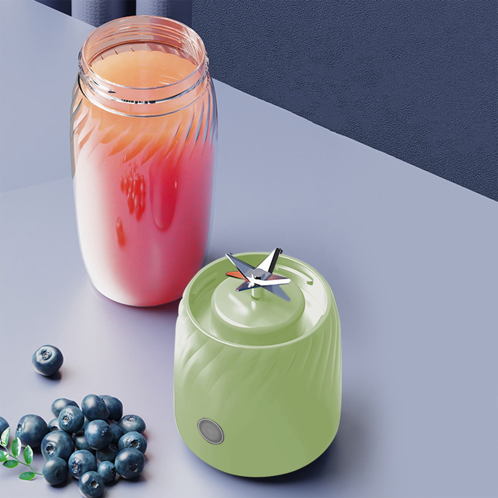 Portable USB Rechargeable Blender Juicer Mini Fruit Juicer Machine For Shakes Smoothies Travel Outdoor Green 350ml