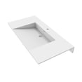 thumbnail image 6 of 36" White Solid Surface Stone Minimalist Wall Mount Bathroom Sink with Overflow, 6 of 8