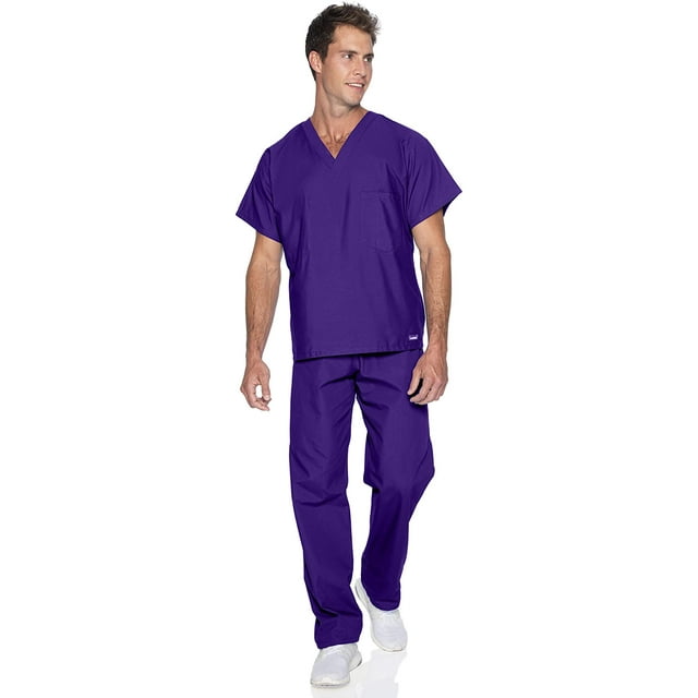 Landau Essentials Haut de Sarrau à Encolure en V : 1 Poche, Réversible, Unisexe, Coupe Classique Décontractée Sarraus Médicaux 7502