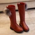 thumbnail image 2 of BAMAIA Girl's Waterproof Pom Pom Back Zipper Fur Tall Riding Boots (Toddler/Little Kid/Big Kid), 2 of 9