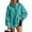 Cyan, variant on Women's Leopard Print Quarter Zip Mock Neck Fleece Pullover, Oversized Long Sleeve Fuzzy Sweatshirt, Casual Loose Fit Fall Winter Tops Gray S