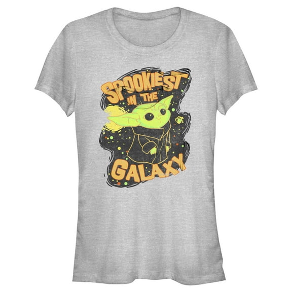 Junior's Star Wars: The Mandalorian Halloween Grogu Spookiest in Galaxy Graphic Tee Athletic Heather X Large