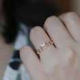 thumbnail image 3 of Visland Bague pour Doigt Ouverture Ajustable Design Zircone Cubique Incrustée Papillon à Double Couche Bande pour Doigt Bijou de Mode Cadeau, 3 of 7
