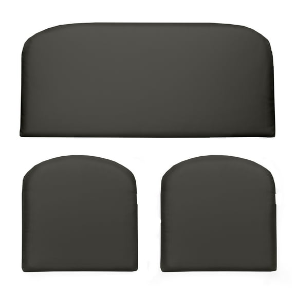 RSH Décor Indoor Outdoor 3 Piece Foam Wicker Loveseat and Chair Seat Cushion Set, Standard, Charcoal Grey
