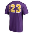 thumbnail image 3 of Men's LeBron James Purple Los Angeles Lakers Sidesweep Name & Number T-Shirt, 3 of 3