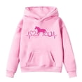 thumbnail image 2 of Girls Graphic Hoodies Sweatshirts Horse Print Winter Warm Pullover With Pocket Cute Long Sleeve Hooded Sweatshirt Kids Clothes Birthday Gifts Shirt, 2 of 4