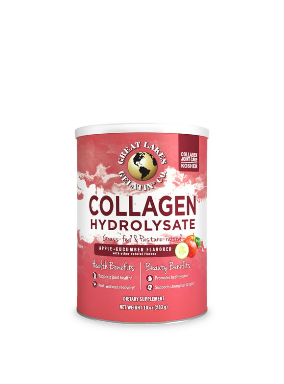 Great Lakes Wellness Collagen Hydrolysate - Apple-Cucumber 10 oz Pwdr