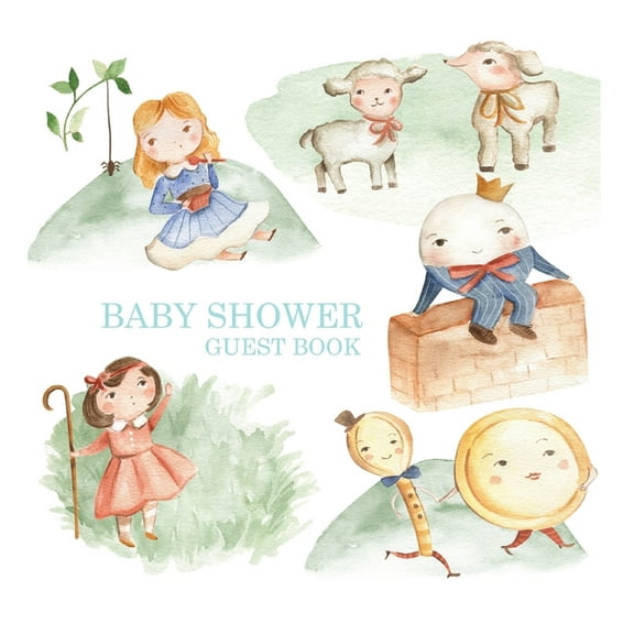Nursery Rhyme Baby Shower Guest Book, (Hardcover)