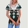thumbnail image 1 of TaTaai Sheer Detail Floral Print Pullover Blouse， Women‘s V Neck Short Sleeve Casual Top， Lightweight Relaxed Fit Spring Shirt for Everyday Wardrobe Gift, 1 of 5