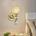 thumbnail image 3 of Metal wall of crystal Light, Wall Lamp Sconce, Modern wall of crystal Lamp Bedroom Living Room Lighting , Golden Golden 3, 3 of 8