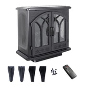 Roromall 24 3D Infrared Electric Fireplace Stove Quartz Heater Freestanding Fireplace Heater with Remote Control