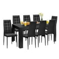 thumbnail image 1 of Gymax 9pcs Dining Set Wood Table and 8 Fabric Chairs Home Kitchen Modern, 1 of 9
