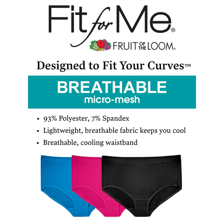 Fit for Me by Fruit of the Loom Women's Plus Size Breathable Micro