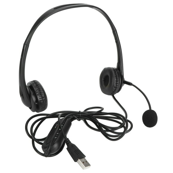 ZOUSSIQI Customer Service Headset Hands Free Stereo Corded Binaural PC Noise Cancelling Headphone for Phone SalesUSB EL225#35985