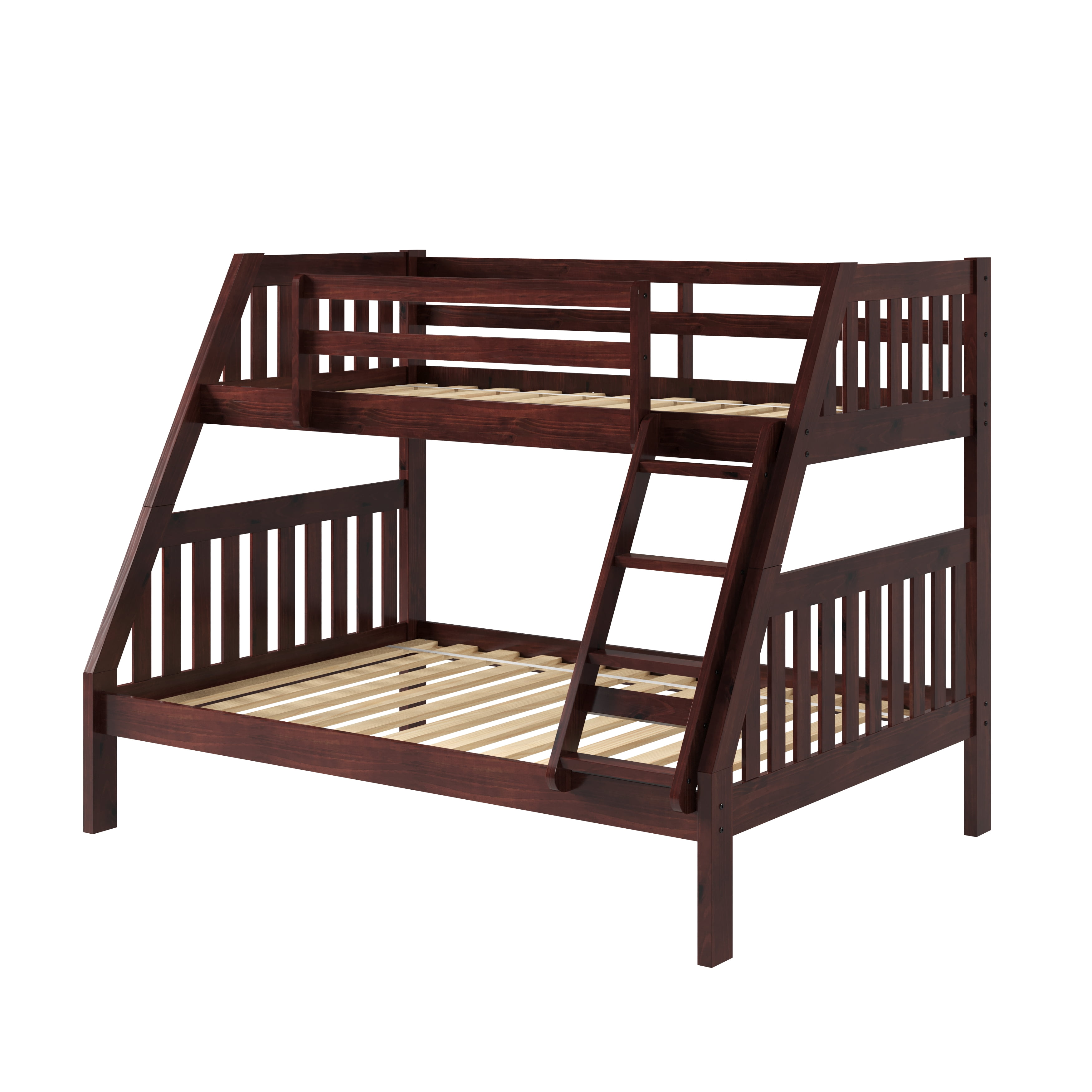 Donco Kids Twin over Full Solid Wood Mission Bunk Bed in Cappuccino