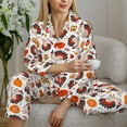 thumbnail image 6 of Hirioo Turkey And Thanksgiving2 for Women's Pajama Sets 2 Piece Pjs Women's Long-Sleeved Pajama Set Button Down Sleepwear,S-XXL-Medium, 6 of 7