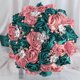 thumbnail image 5 of XmhyTop Ramo de novia para boda, dama de honor, rosa de satén, perlas artificiales, cintas de satén, ramo de flores para boda, morado, 5 of 5