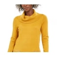 thumbnail image 2 of JM Collection Women's Petite Zip-Pocket Cowlneck Sweater Gold Size Petite Medium, 2 of 3