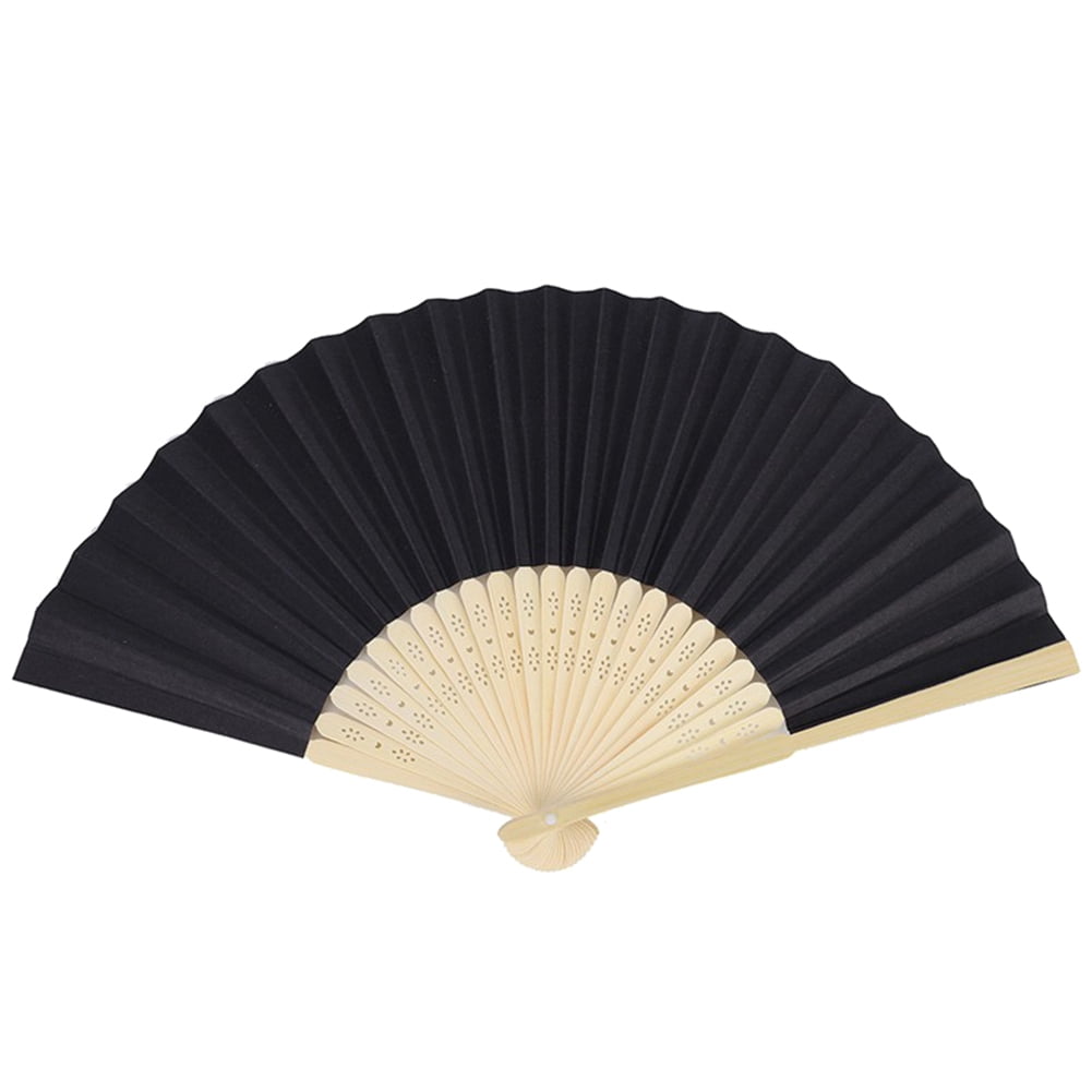 1Pc DIY Chinese Japanese Plain Color Bamboo Rave Folding Hand Fan Summer Gift nh 
