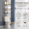 thumbnail image 4 of Estante de Baño sobre Inodoro 3 Niveles Estante de Almacenamiento para Baño sobre el Inodoro de Ganchos y Portarrollos, 4 of 4