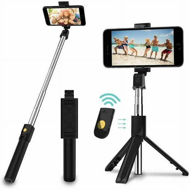 Trípode/Palo Selfie, Mini Palo Selfie 3 en 1 con liberación remota, Palo Selfie Extensible con Dientes para teléfono Celular y Soporte portátil para teléfono Celular monopié para iPhone