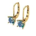 thumbnail image 2 of Clara Pucci 2Ct Synthetic Blue Moissanite Round Cut VVS1 Lever Back Drop Dangle 18k Solid hypoallergenic Gold Designer Earrings For April, 2 of 7