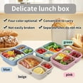 thumbnail image 4 of Fusion 4 Pack Bento Lunch Box Set 3 Compartment Food Storage Containers Wheat Straw Meal Prep Lunch Box Plastic Food Storage Containers, Microwave and Dishwasher Safe (light colour), 4 of 7