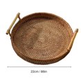 thumbnail image 2 of Almacenamiento De Ratán Redonda Cesta De Comida Tejida A Mano Con Asas Para Exhibición De Desayuno De Fruta De Pan Inevent HA046174-02, 2 of 6