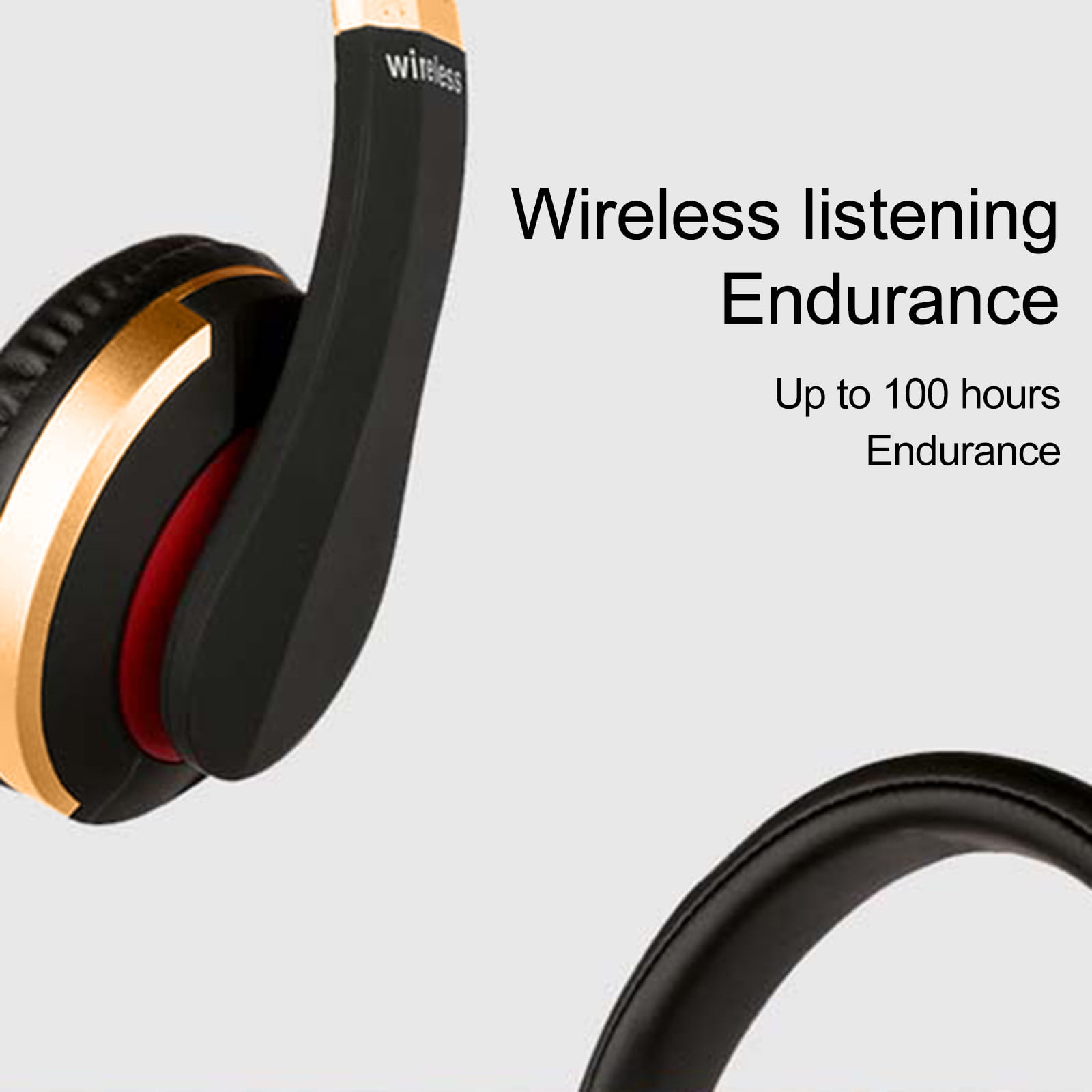 Wireless Headphones Over-Ear Headphones Active Noise Cancelling Bluetooth Headphones with Microphones, 42 Hours Playtime, HiFi Audio Adjustable Headphones for iPhone/Android/Samsung - Gold