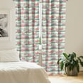 thumbnail image 3 of Ambesonne Flamingo 4-Panel Curtains, Tropic Birds and Waves, 56"x63", Blush Pale Teal Cream, 3 of 4