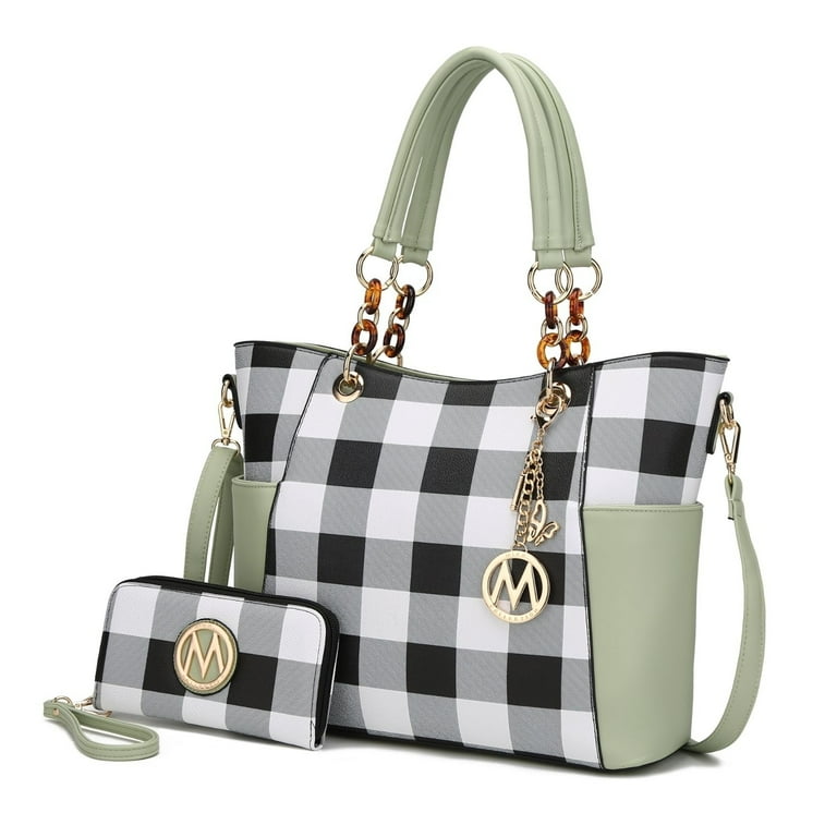 Checkered Purse Black White Handbag Checkered Shoulder Bag 