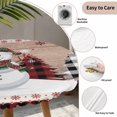 thumbnail image 3 of Christmas Snowman Round Tablecloth for 36-44 Inch Tables, Fitted Table Cover with Elastic Edge, Vintage Xmas Tree Snowflake Waterproof Outdoor Table Cloth Protector for Patio Garden Dinner Picnic, 3 of 9
