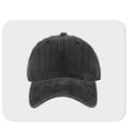 thumbnail image 2 of Black Mens Vintage Distressed Baseball Cap For Outdoor Activities Sun Protection Adjustable Back Closure Lightweight Breathable Fabric And Casual Style, 2 of 6